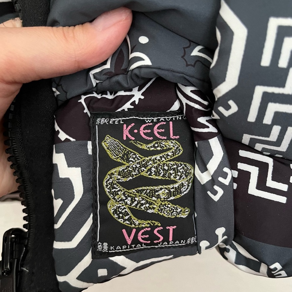 Kapital Bandana Paisley Print Reversible Nylon Keel Weaving Puffer Vest Size 1 - Picture 13 of 14